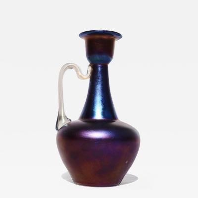  Loetz Loetz Rubin Matte Iris Handles Ewer Vase Rare 1898