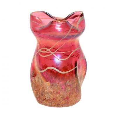  Loetz Loetz Style Oil Spot Red Small Glass Vase