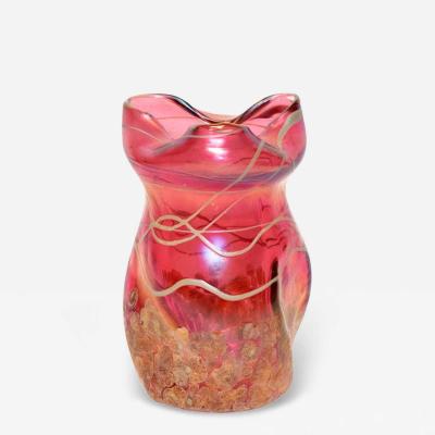  Loetz Loetz Style Oil Spot Red Small Glass Vase