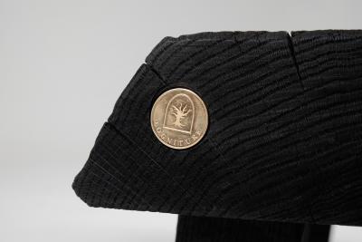  Logniture Black Burnt Wood Brutalist Bench Outdoor Indoor Natural and Eco Friendly