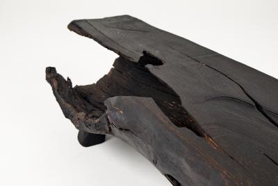  Logniture Black Burnt Wood Brutalist Bench Outdoor Indoor Natural and Eco Friendly