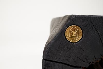  Logniture Black Burnt Wood Brutalist Bench Outdoor Indoor Natural and Eco Friendly