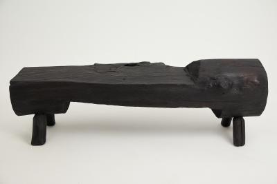  Logniture Black Burnt Wood Brutalist Bench Outdoor Indoor Natural and Eco Friendly