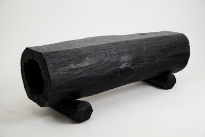  Logniture Black Burnt Wood Rustic Bench Outdoor Indoor Natural and Eco Friendly
