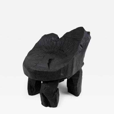  Logniture Brutalist Sculptural Chair Solid Burnt Oak Wood Unique 1 1 Jownik