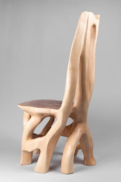  Logniture Chair Functional sculpture Carved From Single Piece of Wood