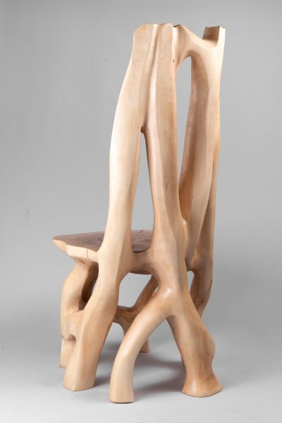  Logniture Chair Functional sculpture Carved From Single Piece of Wood