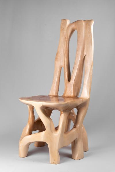  Logniture Chair Functional sculpture Carved From Single Piece of Wood