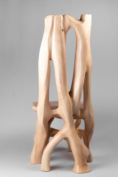  Logniture Chair Functional sculpture Carved From Single Piece of Wood