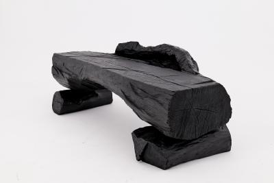 Logniture Charred Solid Wood Bench by Logniture Organic Modern Sculptural Seat