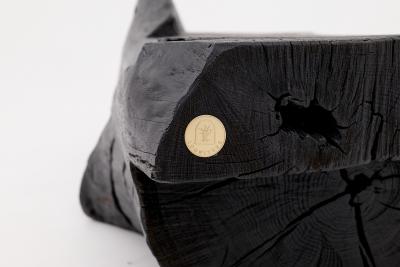  Logniture Charred Solid Wood Bench by Logniture Organic Modern Sculptural Seat