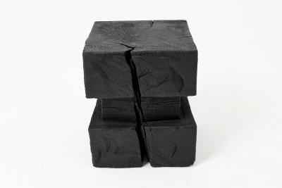  Logniture Ebonized Solid Wood Sculptural Stool Side Table Logniture