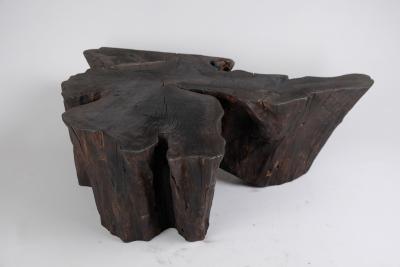 Logniture Jownik Chainsaw Carved Side Table From Hornbeam Burnt Wood