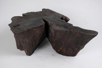 Logniture Jownik Chainsaw Carved Side Table From Hornbeam Burnt Wood