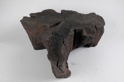 Logniture Jownik Chainsaw Carved Side Table From Hornbeam Burnt Wood