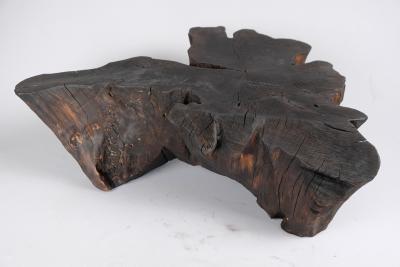 Logniture Jownik Chainsaw Carved Side Table From Hornbeam Burnt Wood