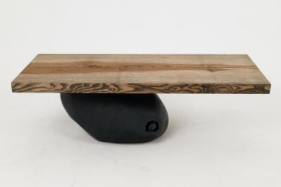  Logniture Jownik Stone Base Coffee Table Floating Form on Blackened Balance