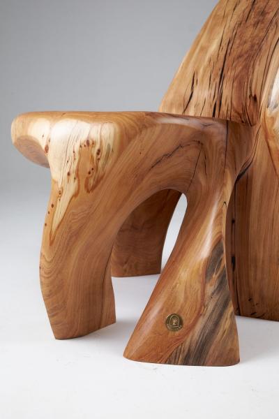  Logniture Leszy Carved Sculptural Solid Hardwood Chair
