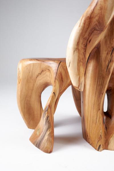  Logniture Leszy Carved Sculptural Solid Hardwood Chair