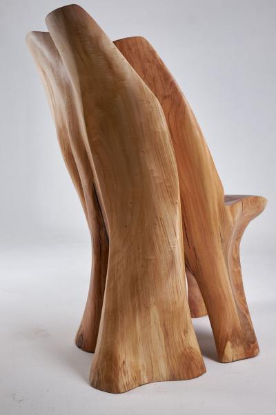  Logniture Leszy Carved Sculptural Solid Hardwood Chair