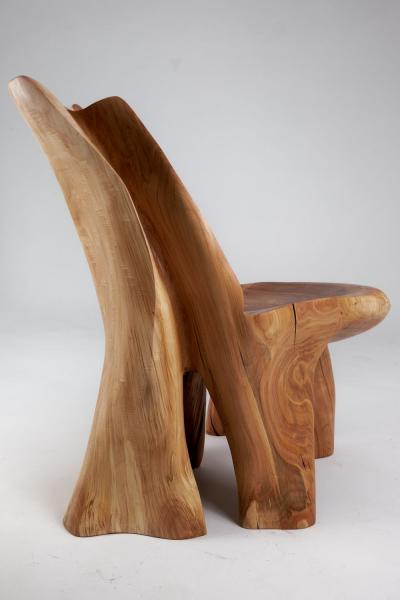  Logniture Leszy Carved Sculptural Solid Hardwood Chair