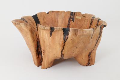  Logniture Live Edge Bathtub Carved from Single Piece of Wood Fully Functional Logniture