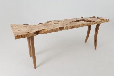  Logniture Live Edge Burl Wood Console Table Organic Modern Handmade