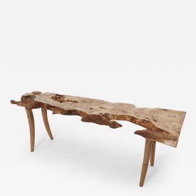  Logniture Live Edge Burl Wood Console Table Organic Modern Handmade