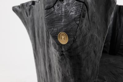  Logniture Logniture Brutalist Sculptural Armchair Solid Burnt Oak Wood Organic 1 1