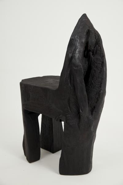  Logniture Logniture Brutalist Sculptural Chair Solid Burnt Oak Wood Unique 1 1 Jownik