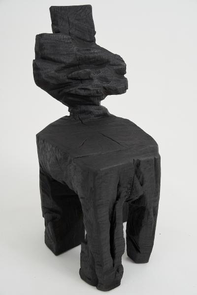  Logniture Logniture Brutalist Sculptural Stool Solid Burnt Oak Wood Unique 1 1 Jownik