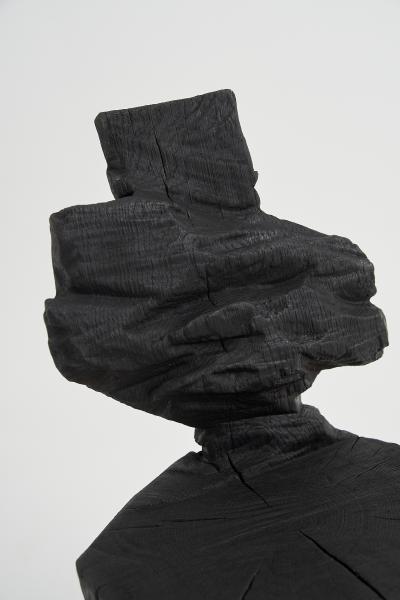  Logniture Logniture Brutalist Sculptural Stool Solid Burnt Oak Wood Unique 1 1 Jownik