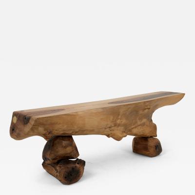  Logniture Logniture Live Edge Walnut Bench Wabi Sabi Brutalist Log Furniture