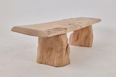  Logniture Logniture Live Edge Walnut Bench Wabi Sabi Brutalist Log Furniture