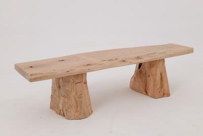  Logniture Logniture Live Edge Walnut Bench Wabi Sabi Brutalist Log Furniture