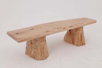  Logniture Logniture Live Edge Walnut Bench Wabi Sabi Brutalist Log Furniture