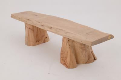  Logniture Logniture Live Edge Walnut Bench Wabi Sabi Brutalist Log Furniture