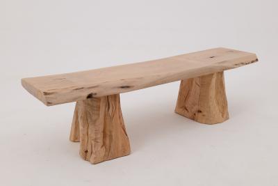  Logniture Logniture Live Edge Walnut Bench Wabi Sabi Brutalist Log Furniture