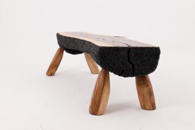  Logniture Logniture Live Edge Walnut Bench Wabi Sabi Brutalist Log Furniture