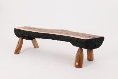  Logniture Logniture Live Edge Walnut Bench Wabi Sabi Brutalist Log Furniture