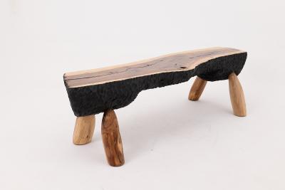  Logniture Logniture Live Edge Walnut Bench Wabi Sabi Brutalist Log Furniture