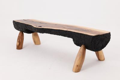  Logniture Logniture Live Edge Walnut Bench Wabi Sabi Brutalist Log Furniture