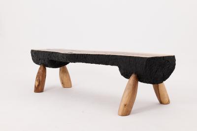  Logniture Logniture Live Edge Walnut Bench Wabi Sabi Brutalist Log Furniture