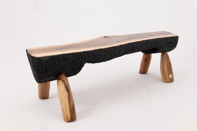  Logniture Logniture Live Edge Walnut Bench Wabi Sabi Brutalist Log Furniture