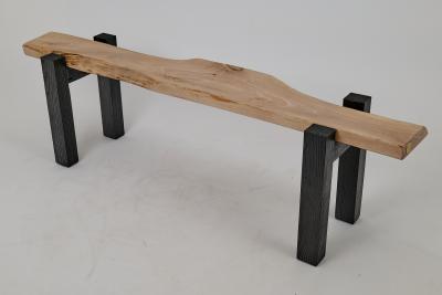  Logniture Logniture Live Edge Walnut Oak Bench Wabi Sabi Brutalist
