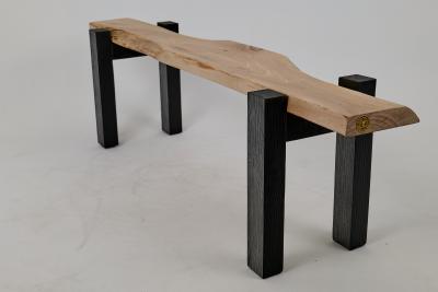  Logniture Logniture Live Edge Walnut Oak Bench Wabi Sabi Brutalist