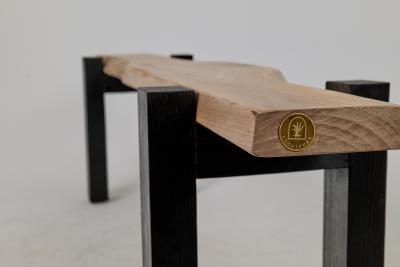  Logniture Logniture Live Edge Walnut Oak Bench Wabi Sabi Brutalist