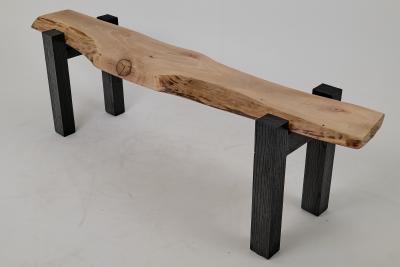  Logniture Logniture Live Edge Walnut Oak Bench Wabi Sabi Brutalist