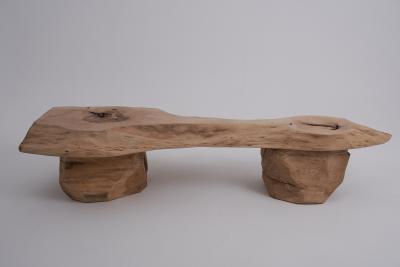  Logniture Logniture Live Edge Walnut Oak Bench Wabi Sabi Brutalist Log Furniture