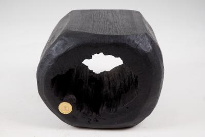  Logniture Logniture Log Furniture Rustic Side Table Stool Burnt Black Oak Wood